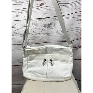 Kipling Crossbody Bag White‎ Nylon Adjustable Strap Zip Pockets